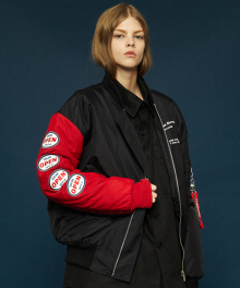 [6oz]Oversized ma-1 jacket ma-1 jacket (black/red)