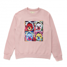 POP ART DOG PATCH SWEAT SHIRT INDI PINK