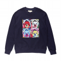 POP ART DOG PATCH SWEAT SHIRT NAVY