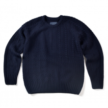 16FW CROPPED PATTERN CREW NECK KNIT NAVY