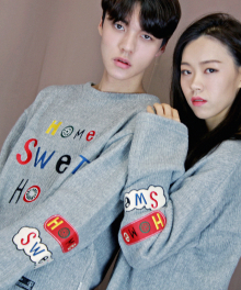 HOME SWEET HOME L/S KNIT GREY