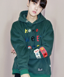 HOME SWEET HOME L/S OVER FIT HOODY GREEN