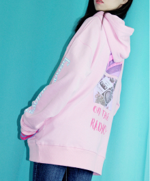 ON THE RADIO L/S OVER FIT HOODY PINK