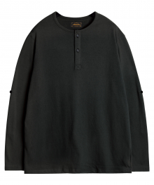 M#1070 roll-up henry neck tee (black)