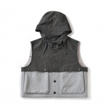 16FW HOOD VEST LIGHT GREY