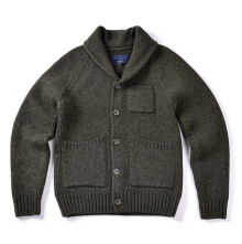 16FW KNIT SHAWL COLLAR CARDIGAN OLIVE