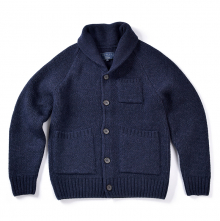 16FW KNIT SHAWL COLLAR CARDIGAN NAVY