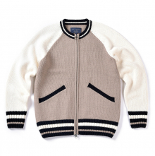 16FW KNIT STADIUM JUMPER BEIGE