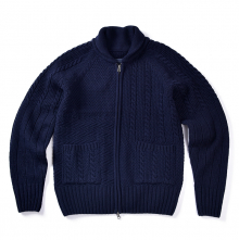 16FW KNIT ZIP UP CARDIGAN NAVY