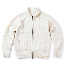 16FW KNIT ZIP UP CARDIGAN IVORY