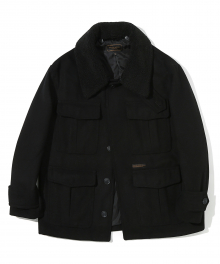 oversized wool cruzer jacket black