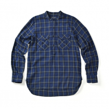 16FW BANDED COLLAR 2 POCKETS SHIRT NAVY CHECK