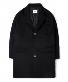 Wool Raglan Oversize Coat (Black)