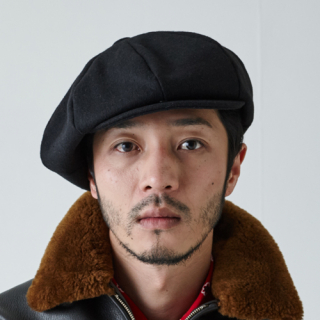 밀리어네어햇(MILLIONAIRE HATS) BIG APPLE [2WAY] - BASIC COLOR NEWSBOY CAP - BLACK