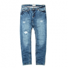 SP PETER DAMAGE DENIM PANTS-BLUE