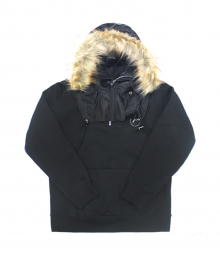 [e by EASY BUSY] Parka Pullover Anorak Hoody - Black/Black