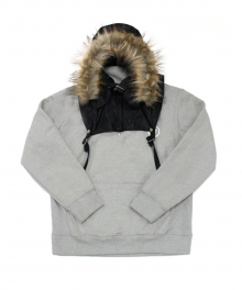 [e by EASY BUSY] Parka Pullover Anorak Hoody - Black/Grey