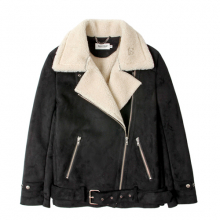 SP POLLY WOMENS SHEARLING JKT-BLACK