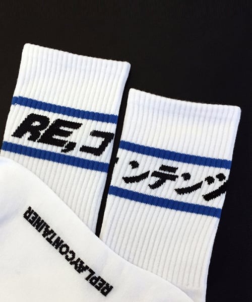 blue line socks (white)