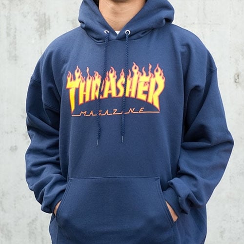 thrasher flame hood