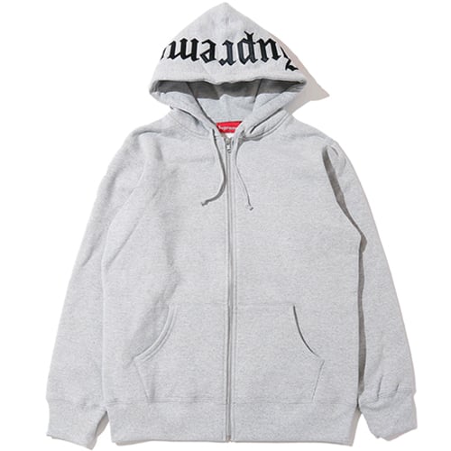 슈프림(SUPREME) SUPREME 16FW old english hood logo zip up (GREY) - 사이즈 u0026 후기 |  무신사