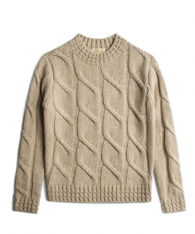 SILK NEP CABLE KNIT SWEATER