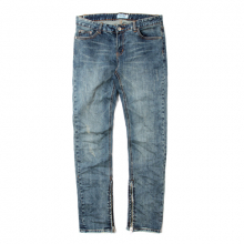 SP DAVIZ SIDE ZIP DENIM PANTS-BLUE