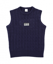 [87MM_LOGO] 87 CABLE KNIT VEST (NAVY)