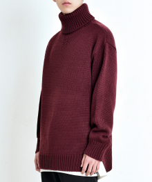 TP65 WELL MADE KNIT TURTLE NECK (WINE)