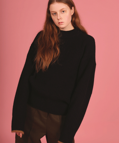 에번라포레(EVANLAFORET) [UNISEX] COULEUR ANGORA SWEATER(BLACK) - 51,750 | 무신사 스토어