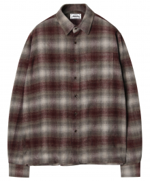 M#1107 retro check shirt (burgundy)