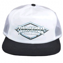 THRASHER DIAMOND EMBLEM TRUCKER HAT (WHITE)