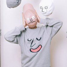 [AW17 NOUNOU] Face Fleece Sweatshirts(Grey)