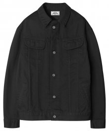 M#1201 cotton trucker jacket (black)
