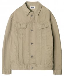 M#1203 cotton trucker jacket (beige)