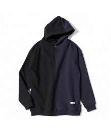 Split Hooded Sweatshirt (Black/Navy)