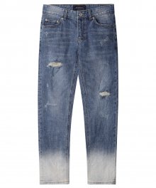 M#1217 white gradation crop jeans