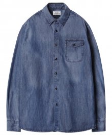 M#1219 one pocket washed shirt (indigo)