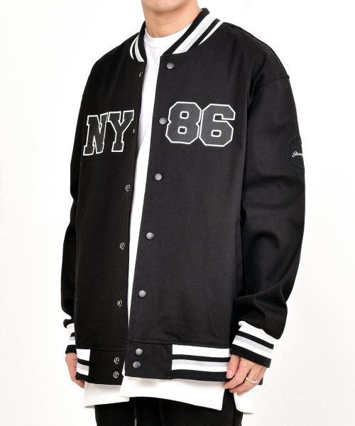 쟈니웨스트(jhonnywest) US Varsity Jacket (Black)