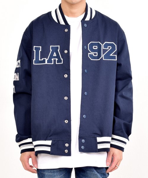 쟈니웨스트(jhonnywest) US Varsity Jacket (Navy)