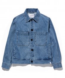 DENIM POCKET OVER JACKET washed blue