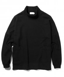 HALF NECK OVER POCKET SWEATSHIRT black