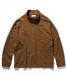 HALF NECK OVER POCKET SWEATSHIRT camel