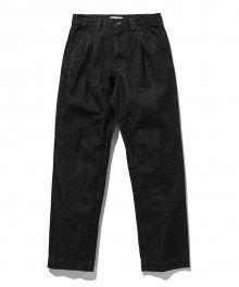 ONE TUCK DENIM PANTS washed black