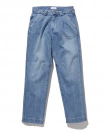 ONE TUCK DENIM PANTS washed blue