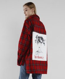 (unisex) la reveur 플란넬 체크 셔츠자켓 - 레드