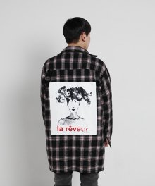 la reveur 플란넬 체크 셔츠자켓 - 블랙