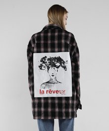(unisex) la reveur 플란넬 체크 셔츠자켓 - 블랙