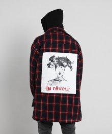 la reveur 플란넬 체크 셔츠자켓 - 네이비/레드