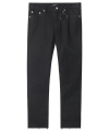 M#1237 black cutted crop jeans